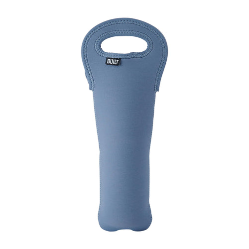BUILT One Bottle Wine Tote Stain Tear and Water Resistant Insulated Bag For Protecting Wine Bottle While Carrying Pacific Blue
