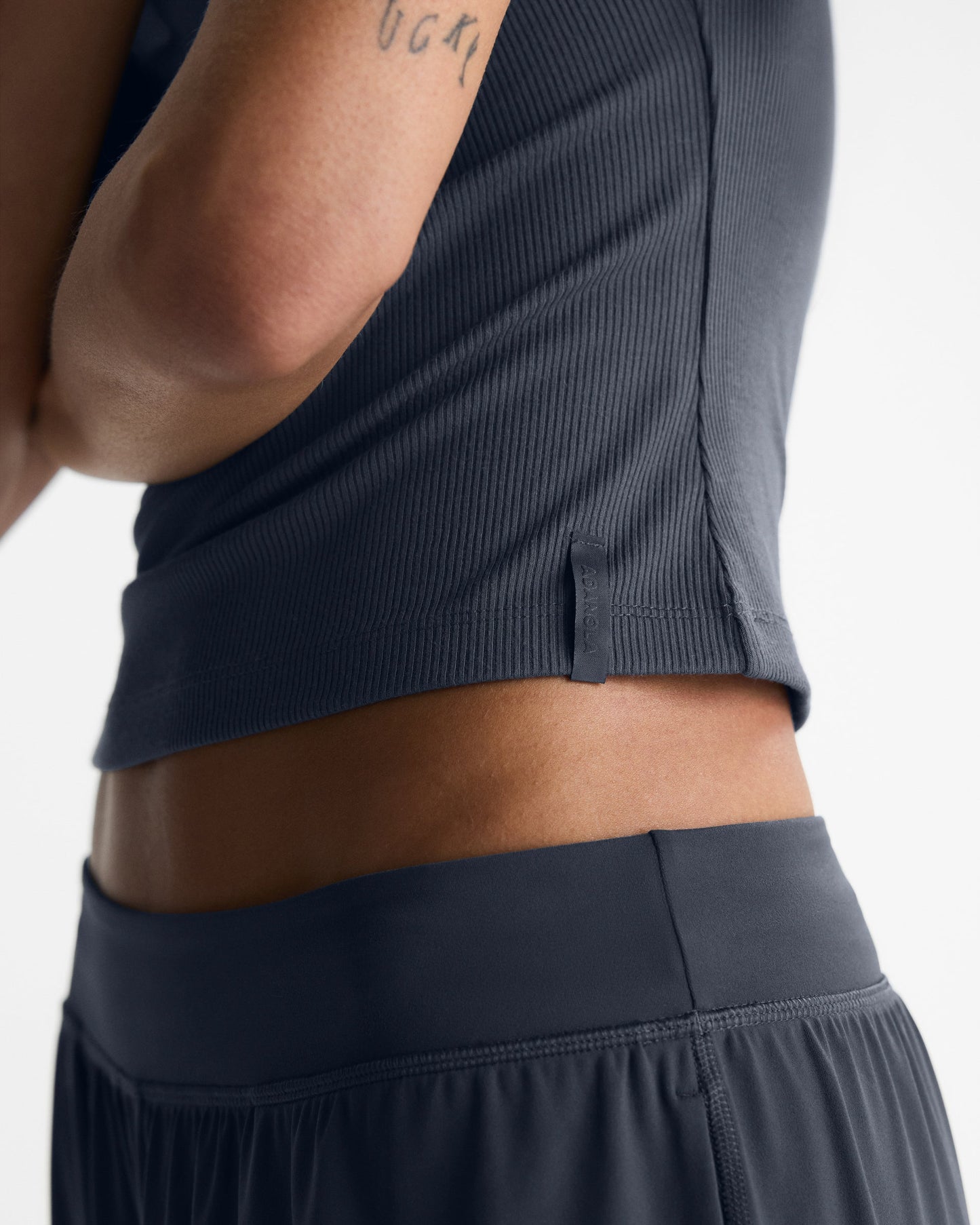 Modal Soft Rib Short Sleeve Top - Midnight Blue
