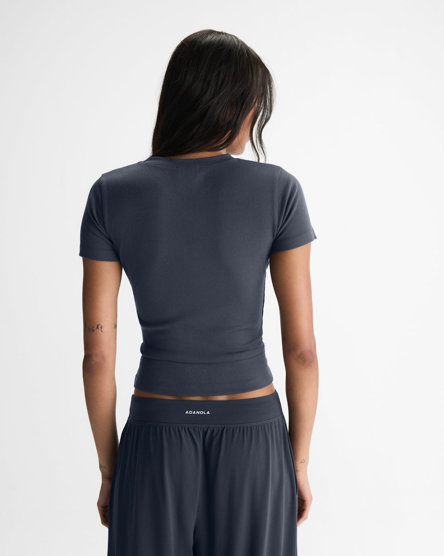 Modal Soft Rib Short Sleeve Top - Midnight Blue