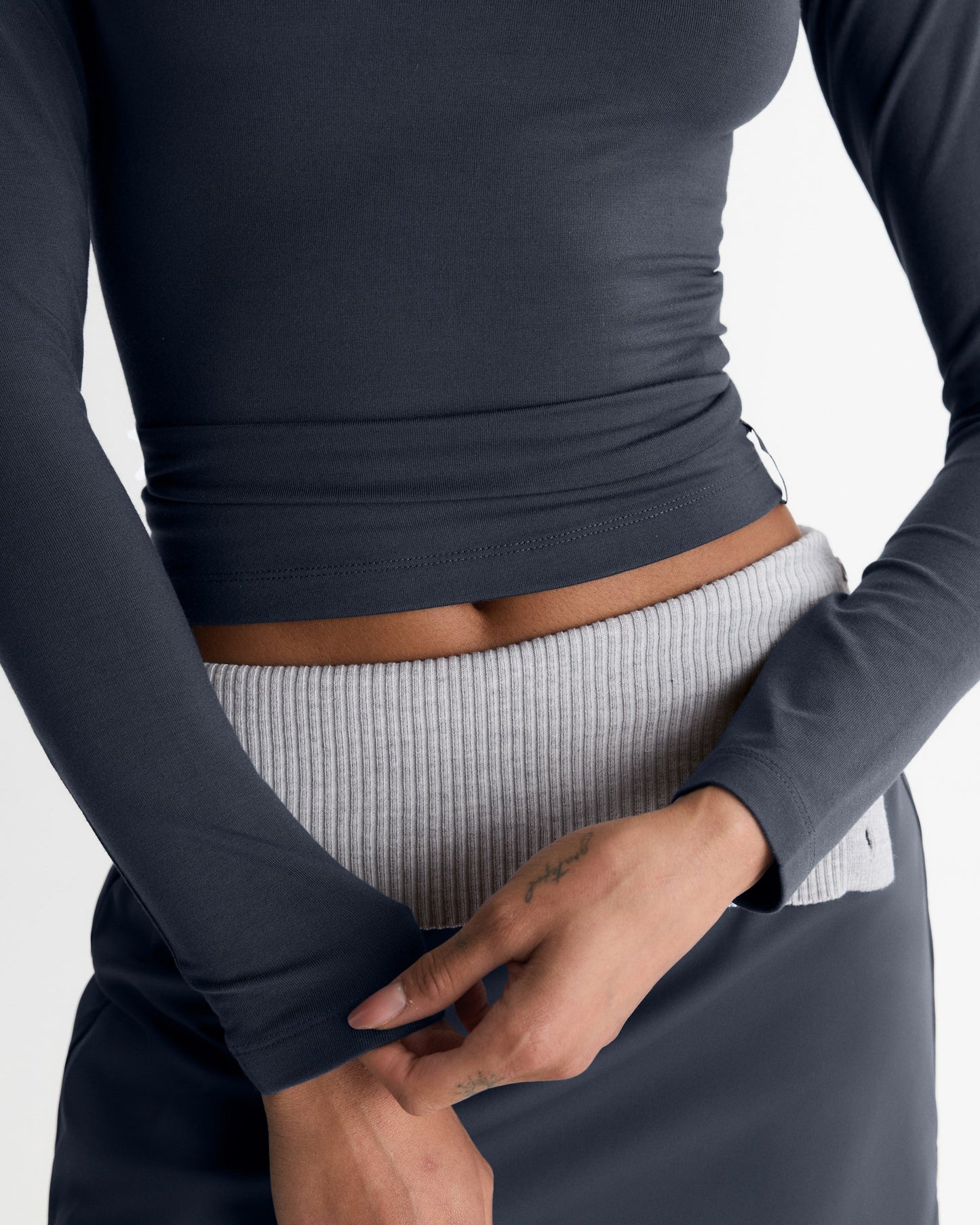 Modal Soft Long Sleeve Top - Midnight Blue