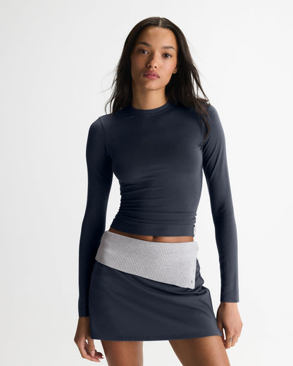 Modal Soft Long Sleeve Top - Midnight Blue