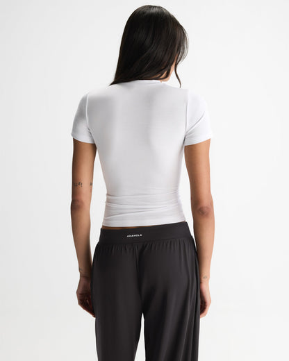 Modal Soft Short Sleeve Top - White