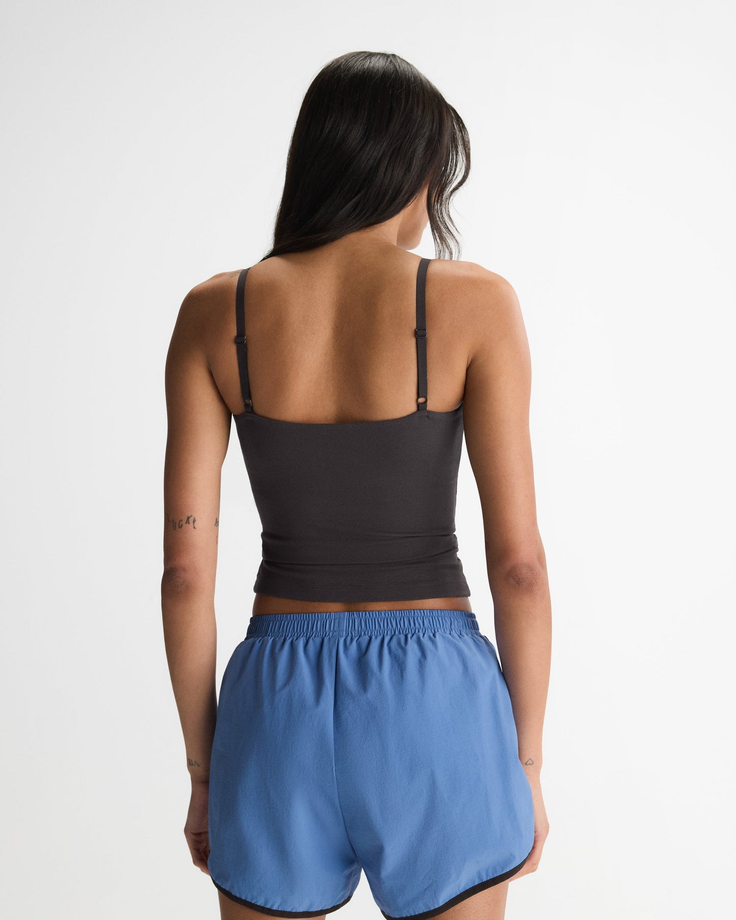 Modal Soft Skinny Strap Cami Top - Coffee Bean