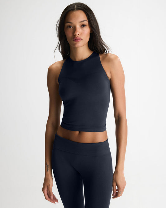 Seamless Racer Tank - Midnight Blue