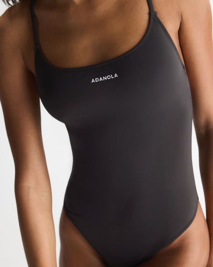 Cross Back Swimsuit - Coffee Bean