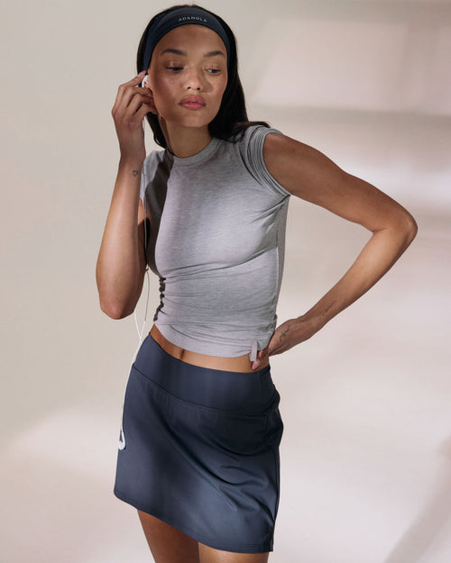Modal Soft Short Sleeve Top - Light Grey Melange