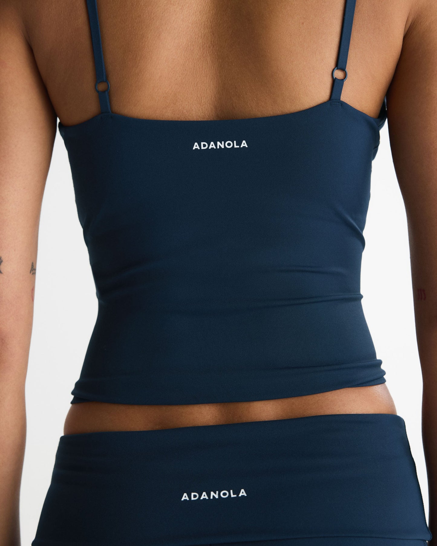 Skinny Strap Yoga Top - Navy Blue