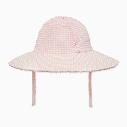 Gingham Seersucker Floppy Sunsafe Hat