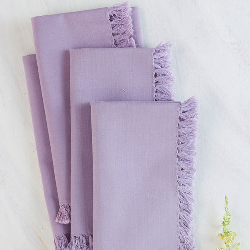 April Cornell Lavender Essential Fringed Napkins, Set of 4