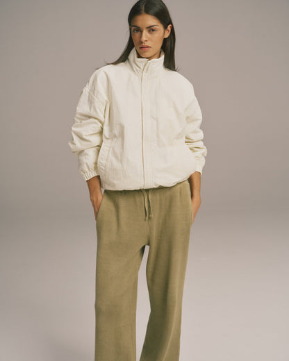 Funnel Neck Track Jacket - Marshmallow White