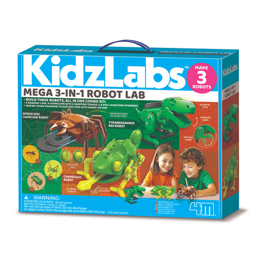 4M Mega Robot Lab- 3 in 1 Robotics Kit for Kids, Build your Own Robotic Animals