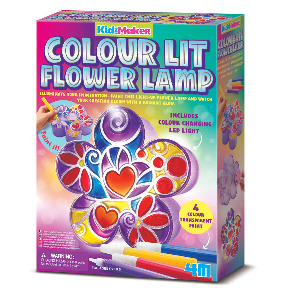 4M Colour Lit Flower Lamp KidzMaker DIY Flower Light Craft Kit