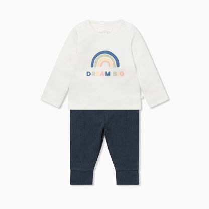 Dream Big Slogan Long Sleeve T-Shirt & Ribbed Leggings Outfit