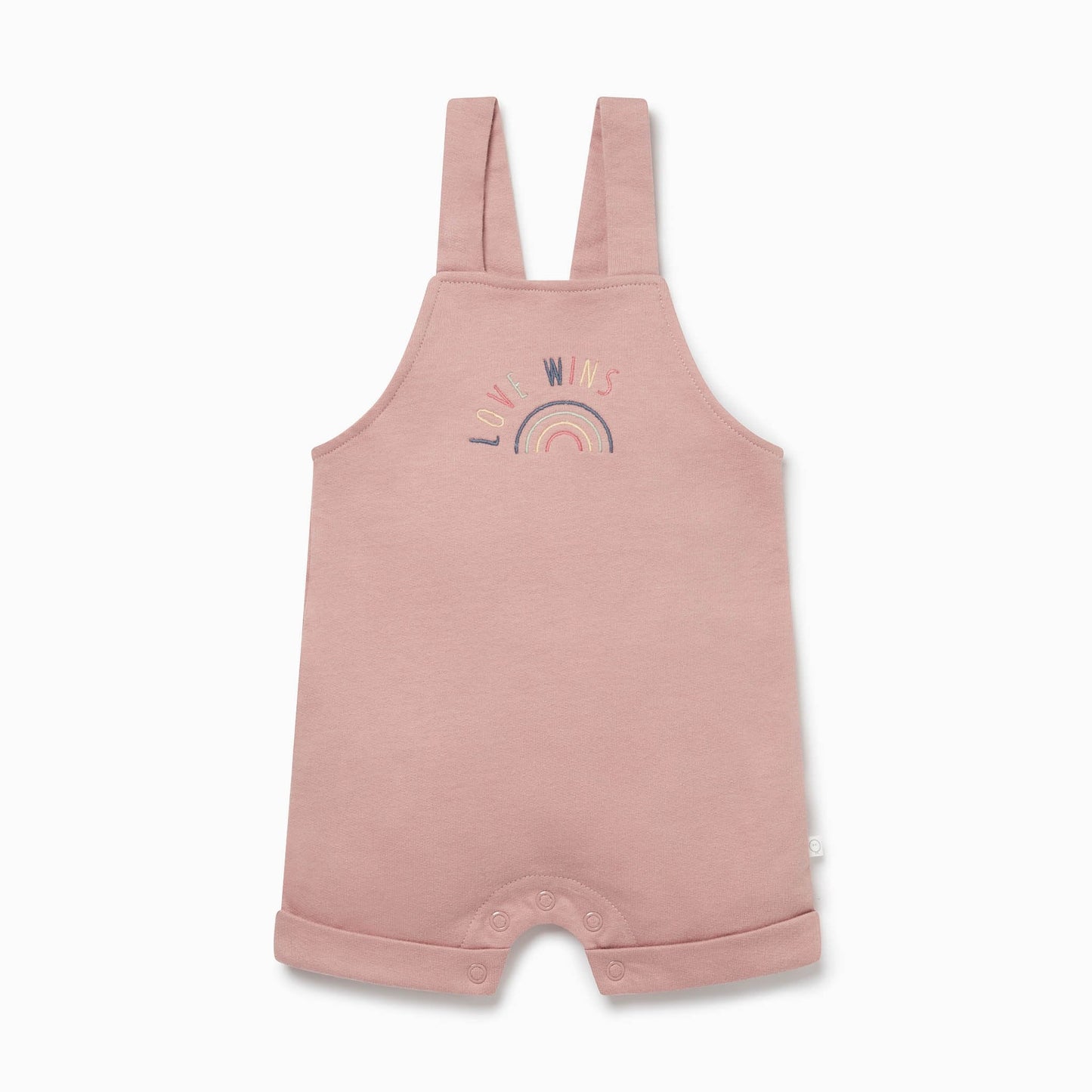 Blush Rainbow Slogan Dungarees
