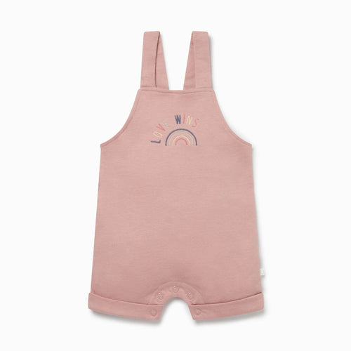 Blush Rainbow Slogan Dungarees