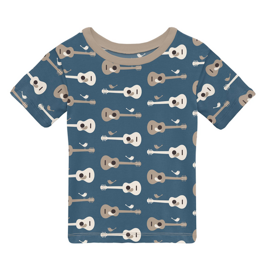 Deep Sea Guitar Birds Short Sleeve Easy Fit Crew Neck Tee - Select Size