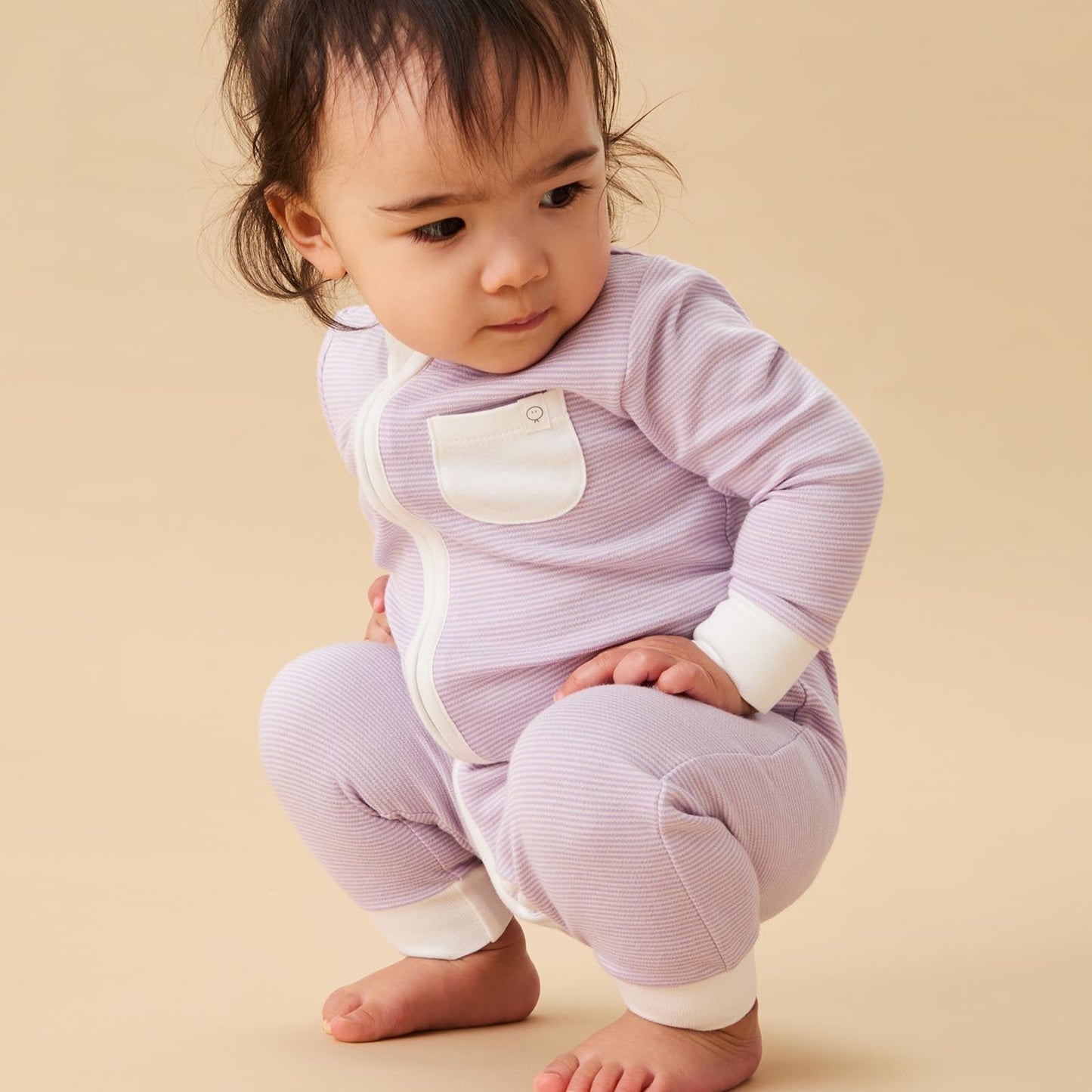 Clever Zip Sleepsuit 3 Pack - Purple & Pink Stripe
