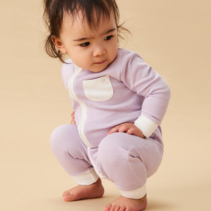 Clever Zip Sleepsuit 3 Pack - Purple & Pink Stripe