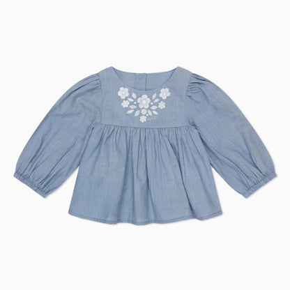 Floral Cotton Blouse & Striped Muslin Shorts Outfit