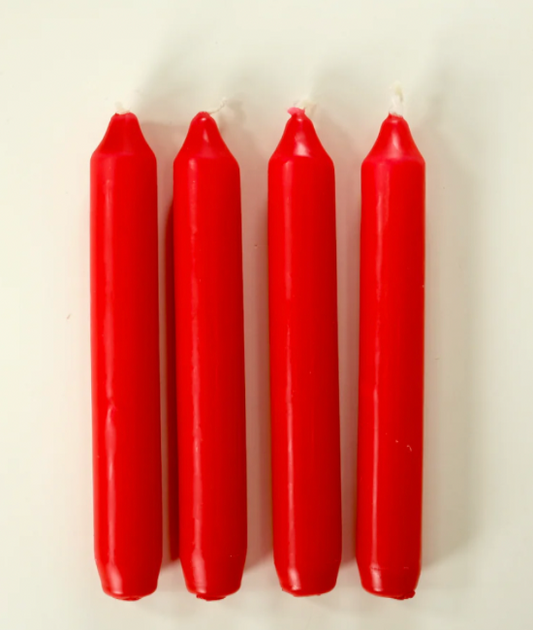 "Antik" Crown Top Candle - Box of 10, Red