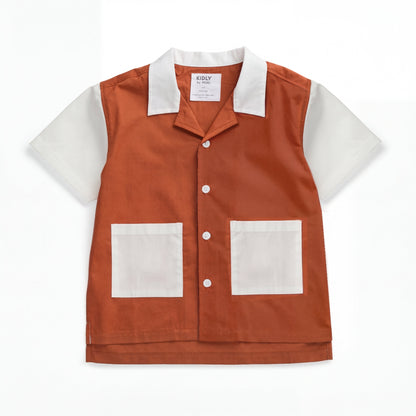 KIDLY by MORI Colourblock Cotton Shirt