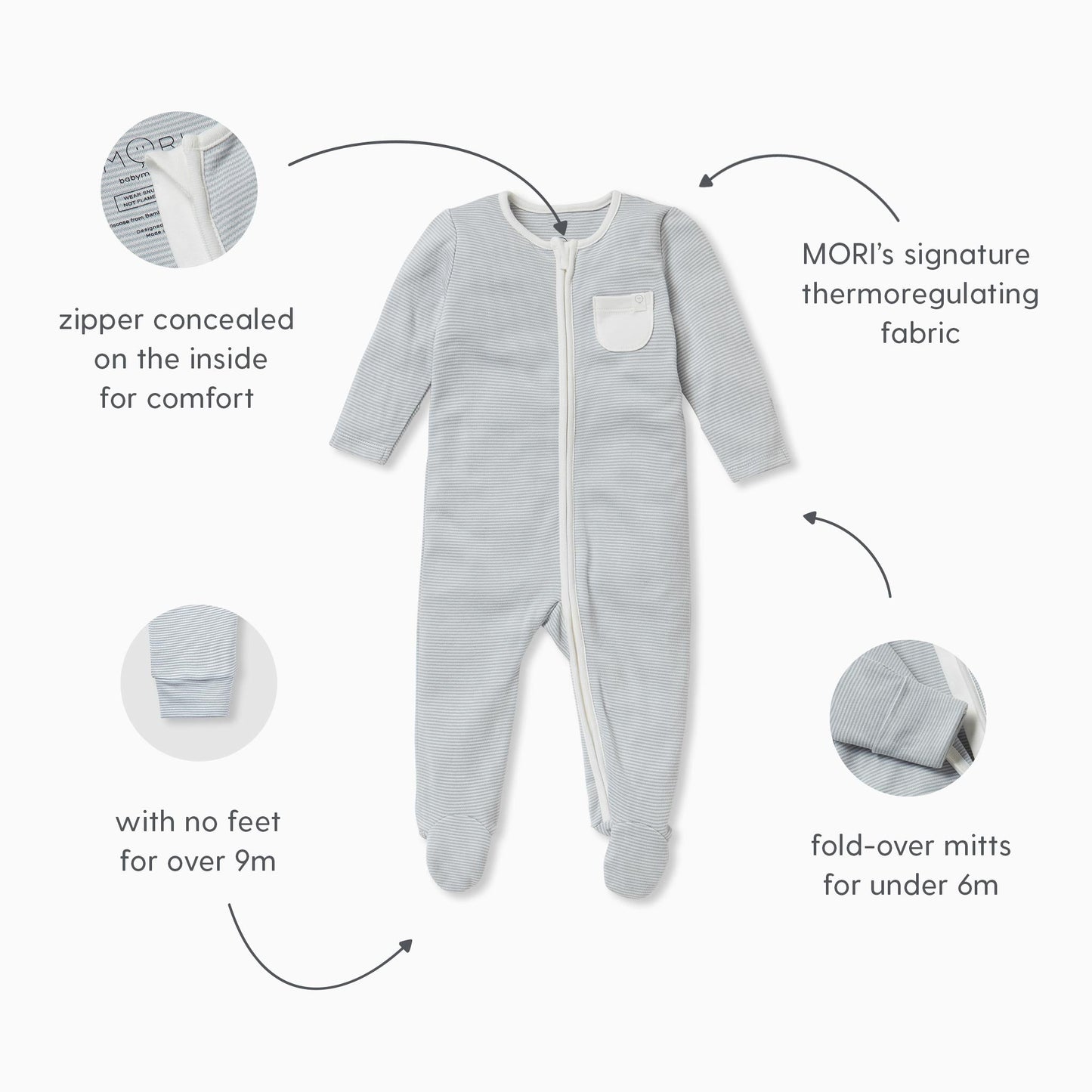 Festive Zip-Up Sleepsuit 4 Pack