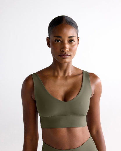 Ultimate V-Neck Bra - Olive Green