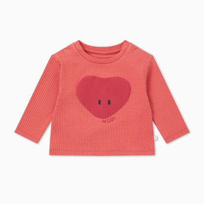 Heart Ribbed Long Sleeve Top