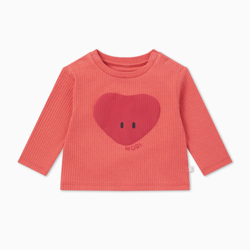 Heart Ribbed Long Sleeve Top