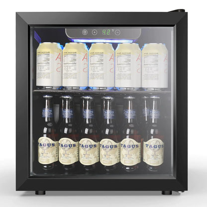 Electactic Wine Cooler 12 Bottle/48 Can Beverage Refrigerator Mini Fridge Glass Door with Adjustable Shelves Digital Temperature Display Freestanding Small Wine Fridge for Soda Wine or Beer