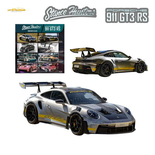 (Pre-Order) Stance Hunters Porsche 911 GT3 RS 992 Polar Silver 1:64