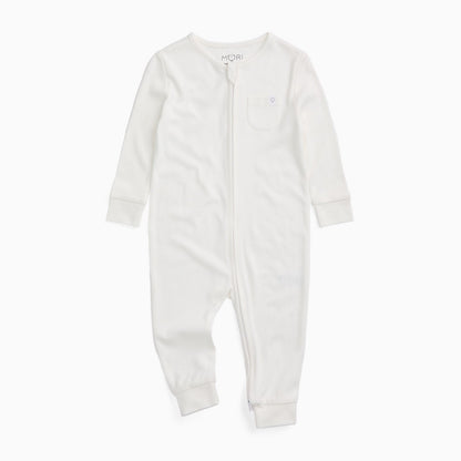 Clever Zip Sleepsuit - White