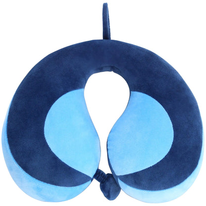CUXFLS Kids Travel Pillow for Car Seat Neck Chin Support for Resting Comfortably Supports Head 100% PP cotton inserted into pillowcase Travel Accessories for Airplane Car Outg (DarkBlue+LightBlue)