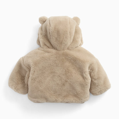 Bear Faux Fur Hooded Jacket