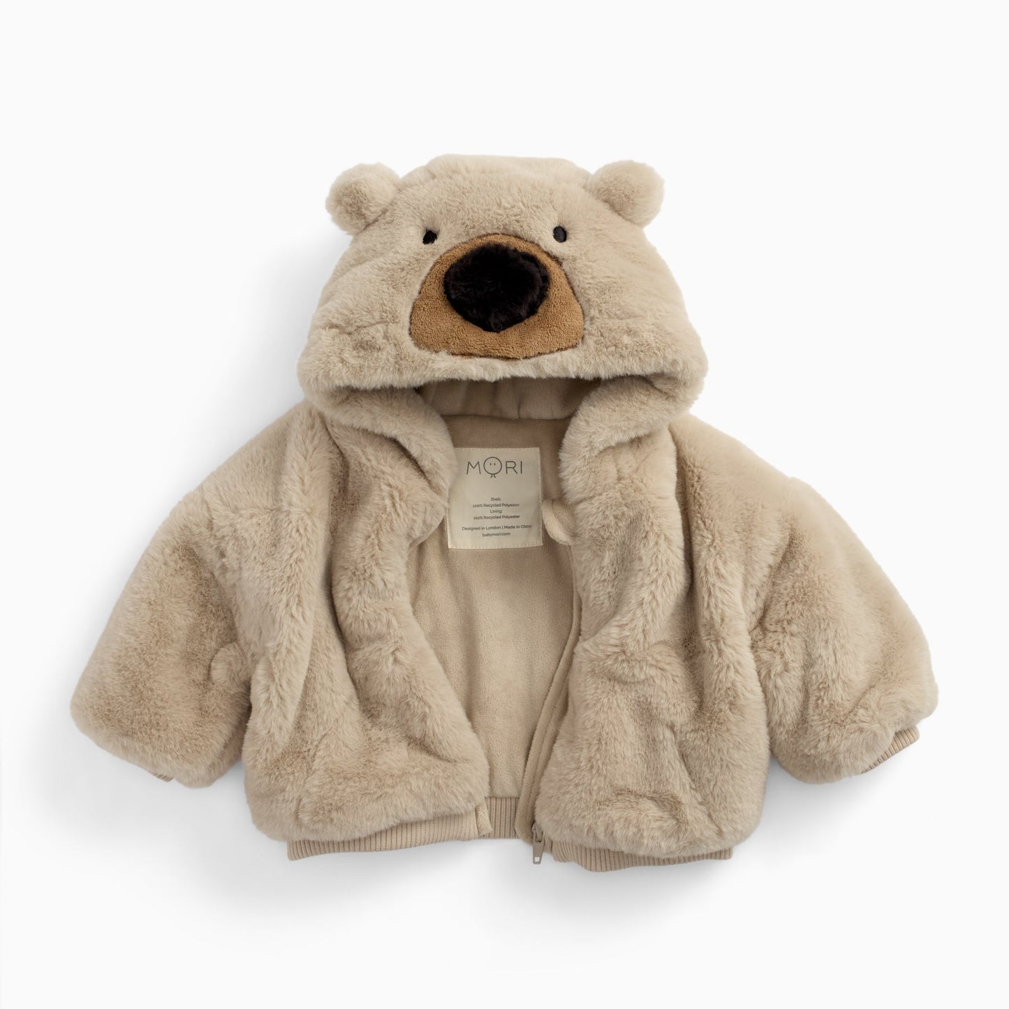 Bear Faux Fur Hooded Jacket