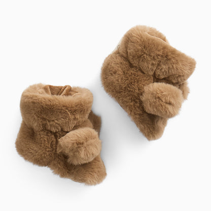 Brown Bear Faux Fur Booties