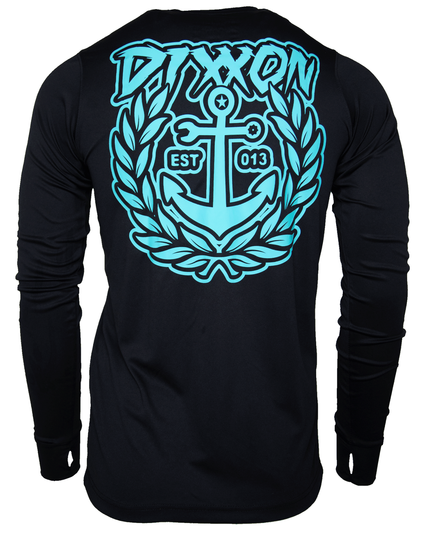 Aqua Salty Crest UV Long Sleeve T-Shirt - Black