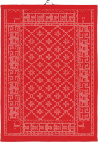Ekelund Ättebladrose Red Tea Towel 20x28