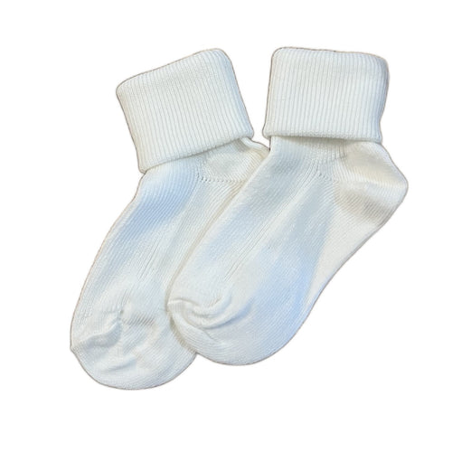 Babies Turn Up Ribbed Socks - Cream