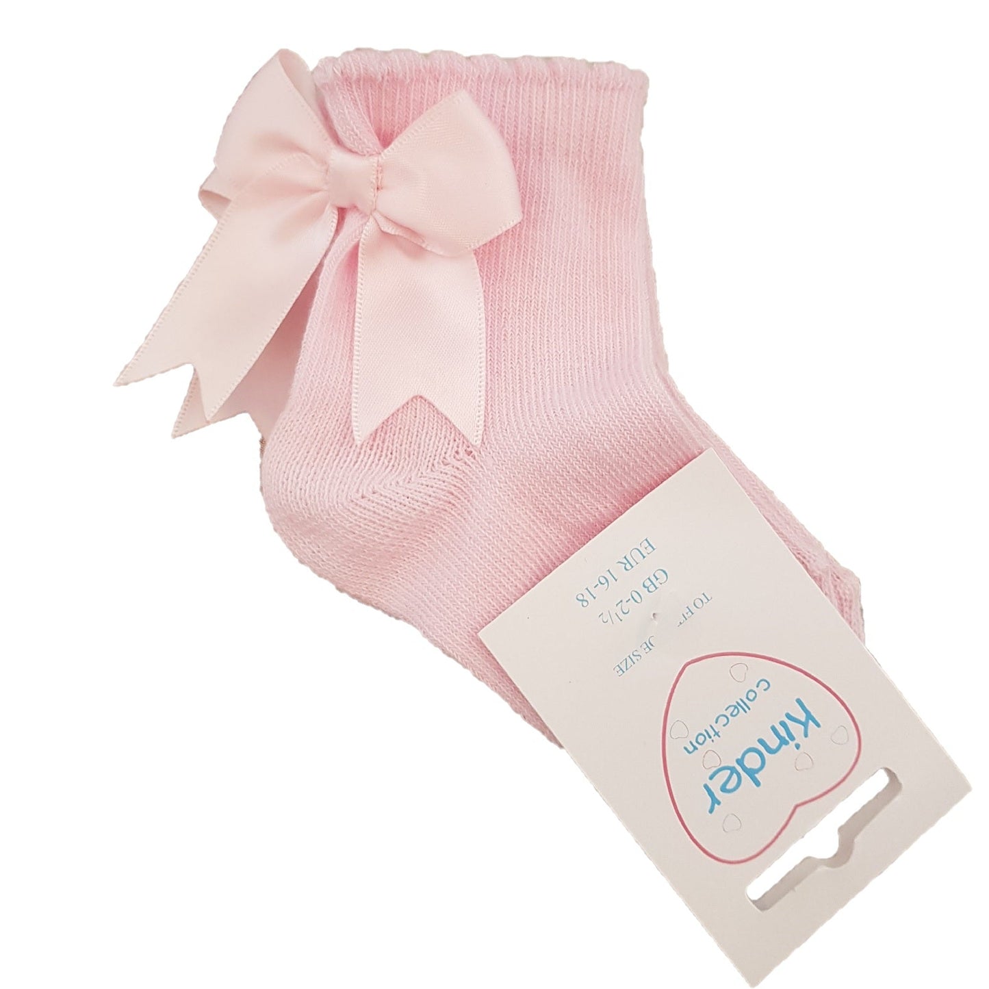 Baby Girls Ankle Socks with Bow - Pink