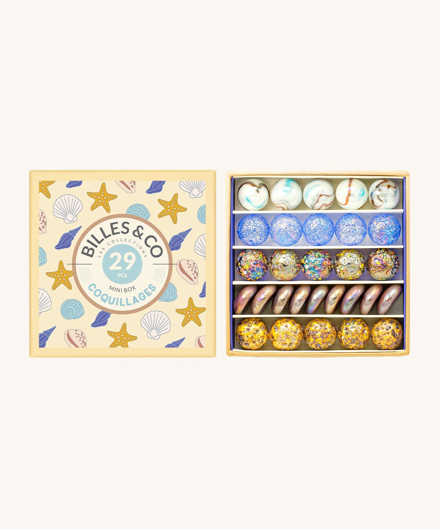Billes & Co Seashells Marbles Mini Box - 29 Pack
