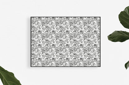 Black and White Floral Wallpaper