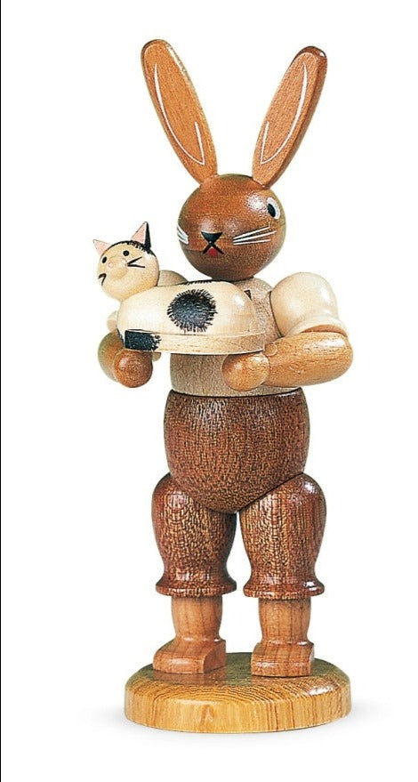 Easter Rabbit with Little Cat, Erzgebirge