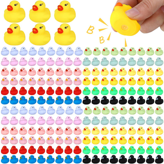 300 Pieces Mini Rubber Duck in Bulk Bath Toys Set Bulk Mini Colorful Ducks Baby Shower Toy Birthday Party Decorations Favors Gift Summer Beach Pool Activity Carnival Game