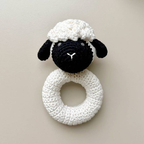 Cheengoo - Blacknose Sheep Ring Hand Crocheted Rattle