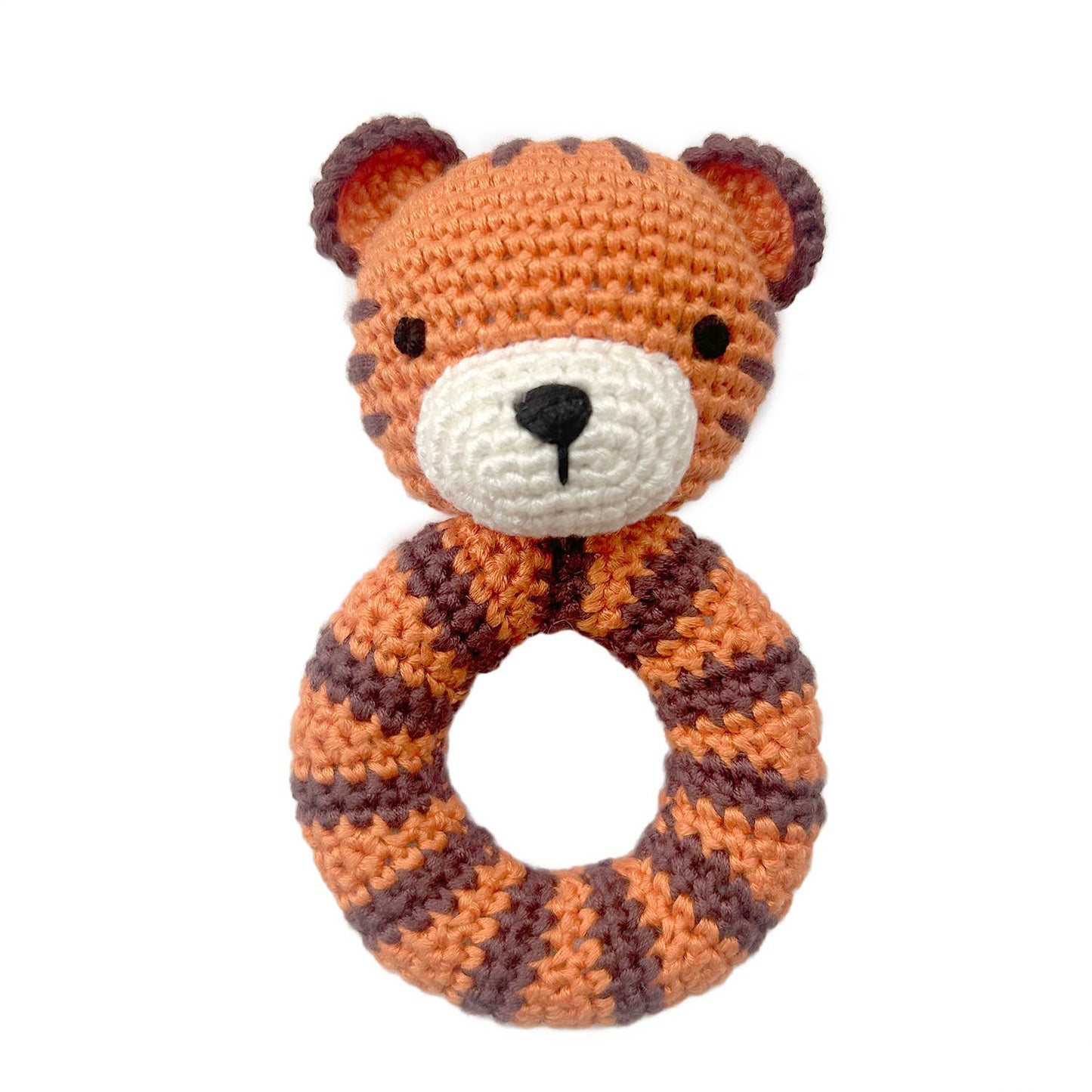 Cheengoo - Tiger Ring Hand Crocheted Rattle