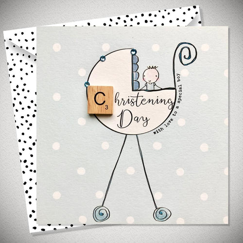 Christening Day Baby Boy Card - With Love to a Special Boy