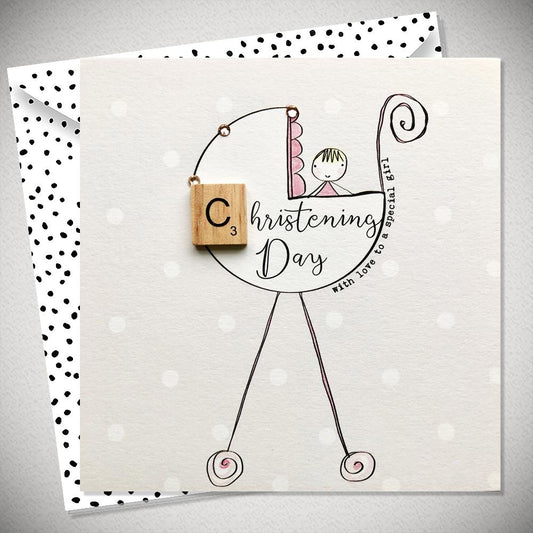 Christening Day Baby Girl Card - With Love to a Special Girl
