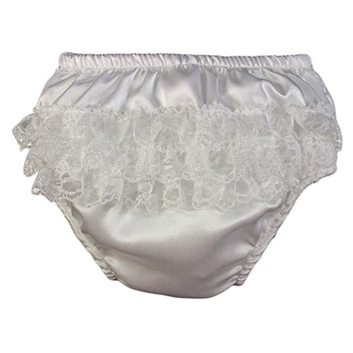 Cream Satin Frilly Knickers