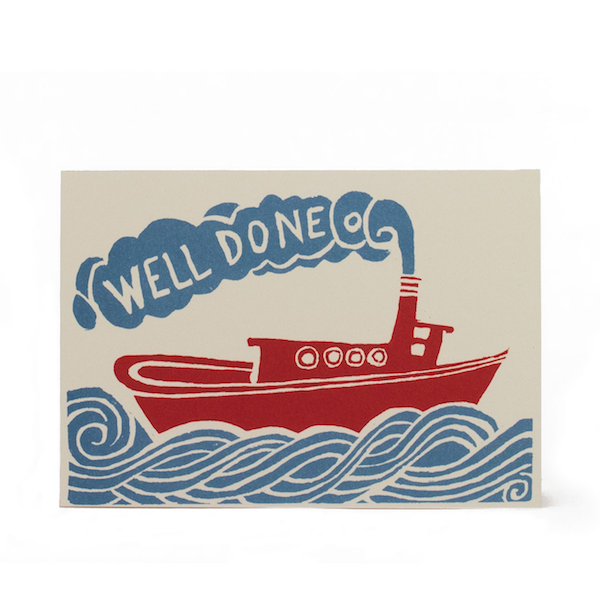 Card Well Done Tugboat